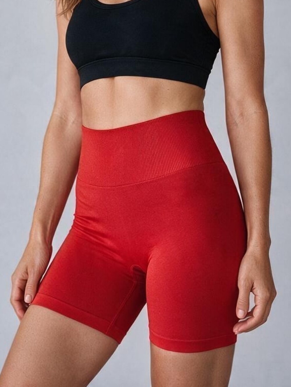 Aritzia Tna - Seamless High Waisted Biker Shorts Red - NWOT - XS